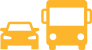 Yellow car and bus
