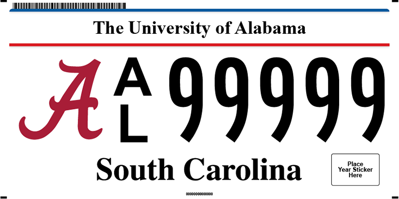 University of Alabama plate